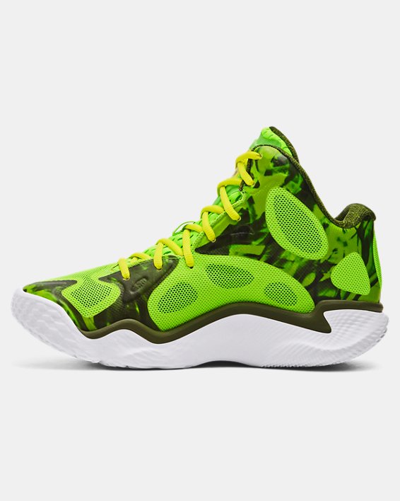 Unisex Curry Spawn FloTro Basketball Shoes in Green image number 1